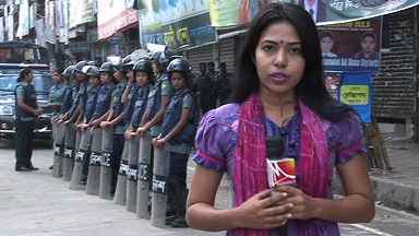 News coverage of the strike called by Bangladesh .