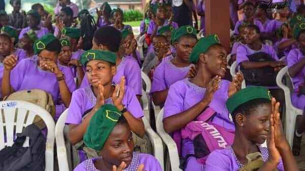 Picture of girls during seminar in their school