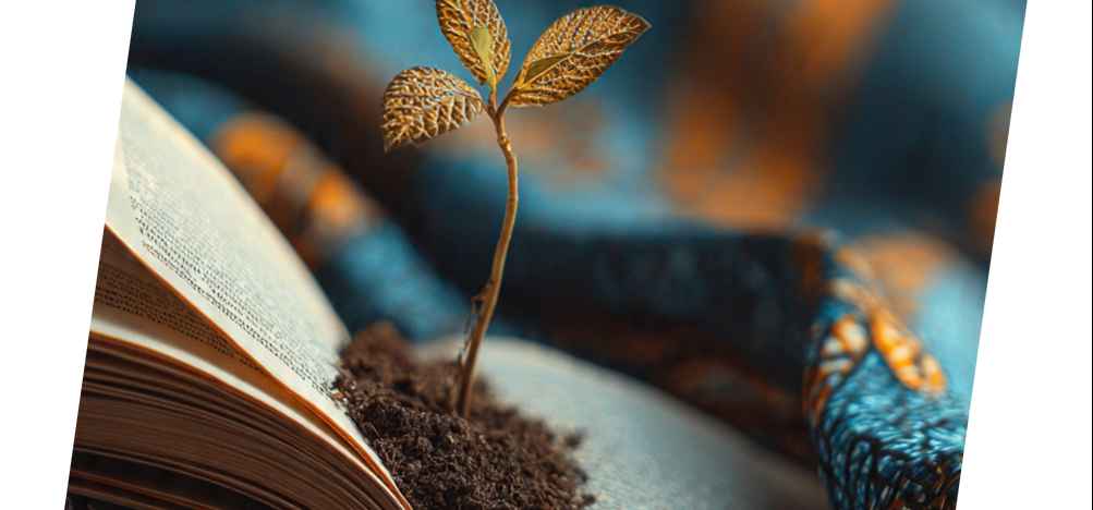 Une jeune pousse verte émergeant de la terre, symbolisant la croissance et le renouveau.