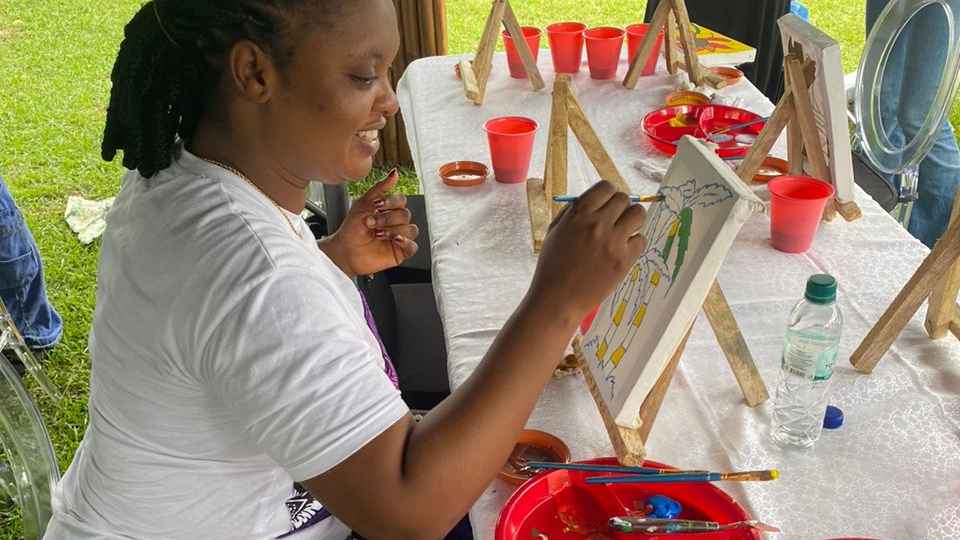 Picture of myself painting on a canvas