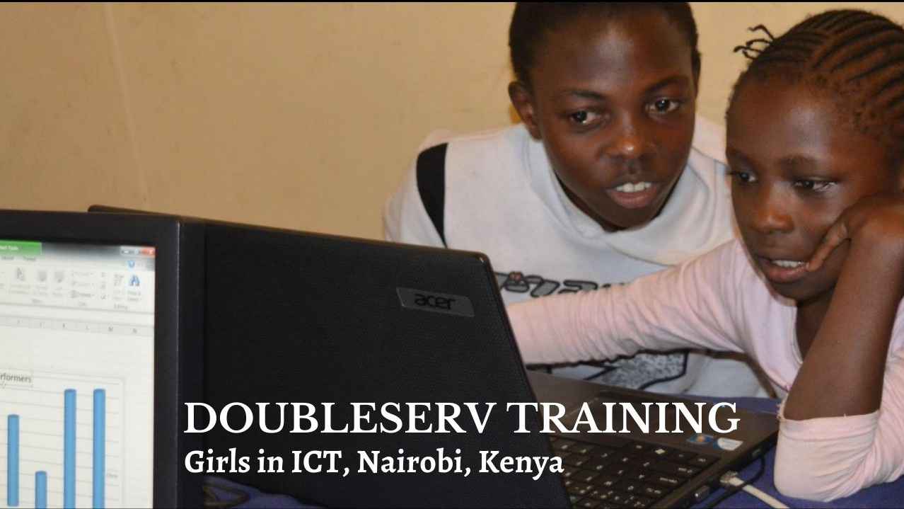 Daisy Meyer (L) and Mitchelle Akuku (R) in a past Microsoft Excel Lesson