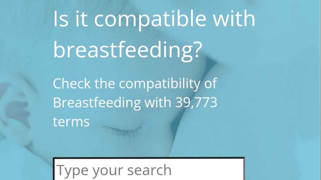 This is the picture of e-lactancia website which supports breastfeeding moms to opt for safer medications 