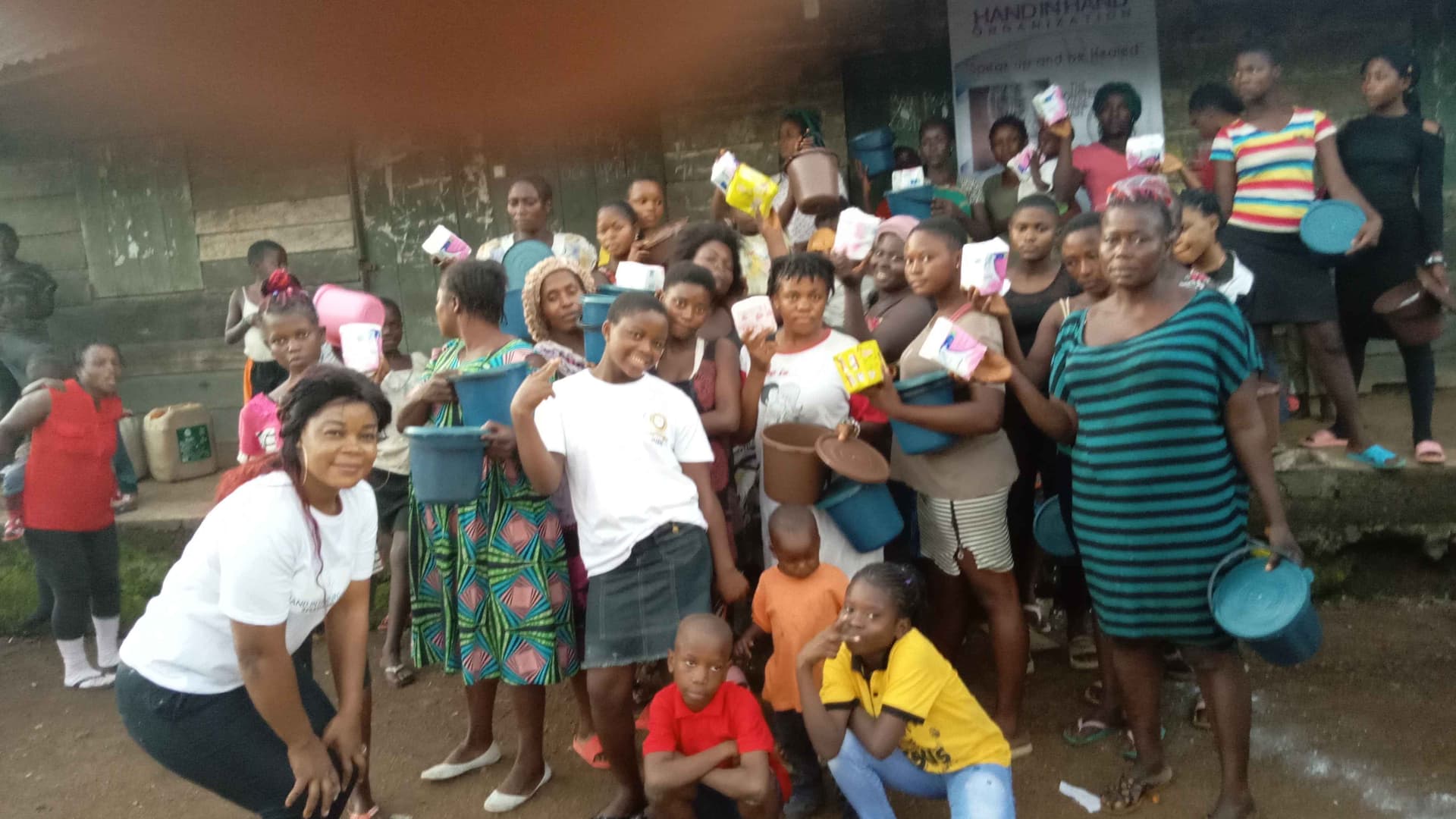 Workshop Plus donation of sanitary pads to yong girls