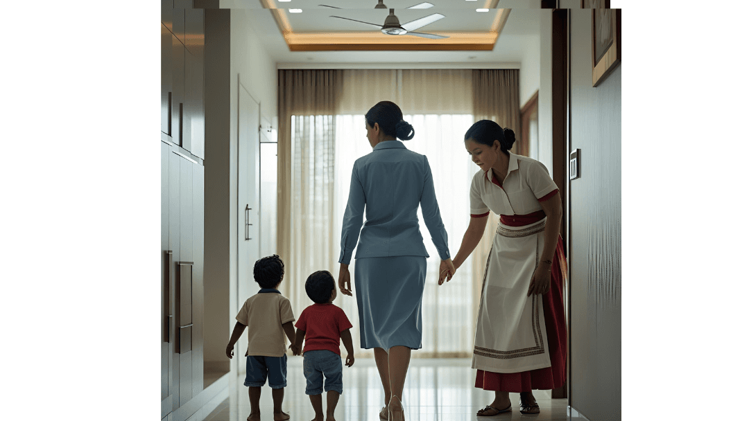 A woman under compulsion -snatching the kingdom of kids(mother).