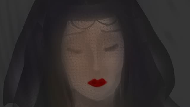 an unangax lady in black wedding clothes