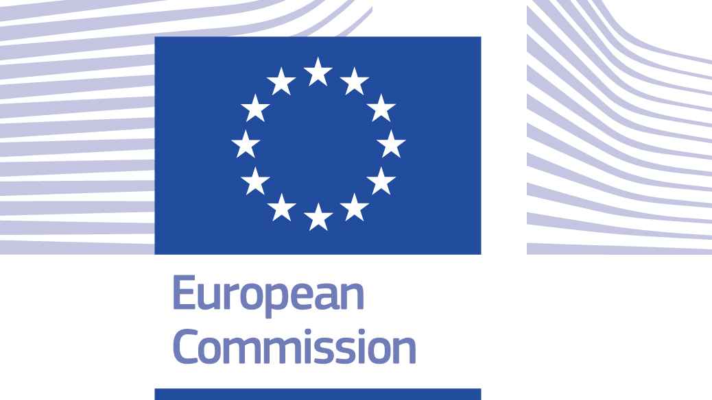 European Commission logo, in blue and white colorido.