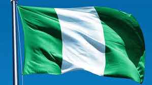The Nigerian flag, showing our colours Green and white.