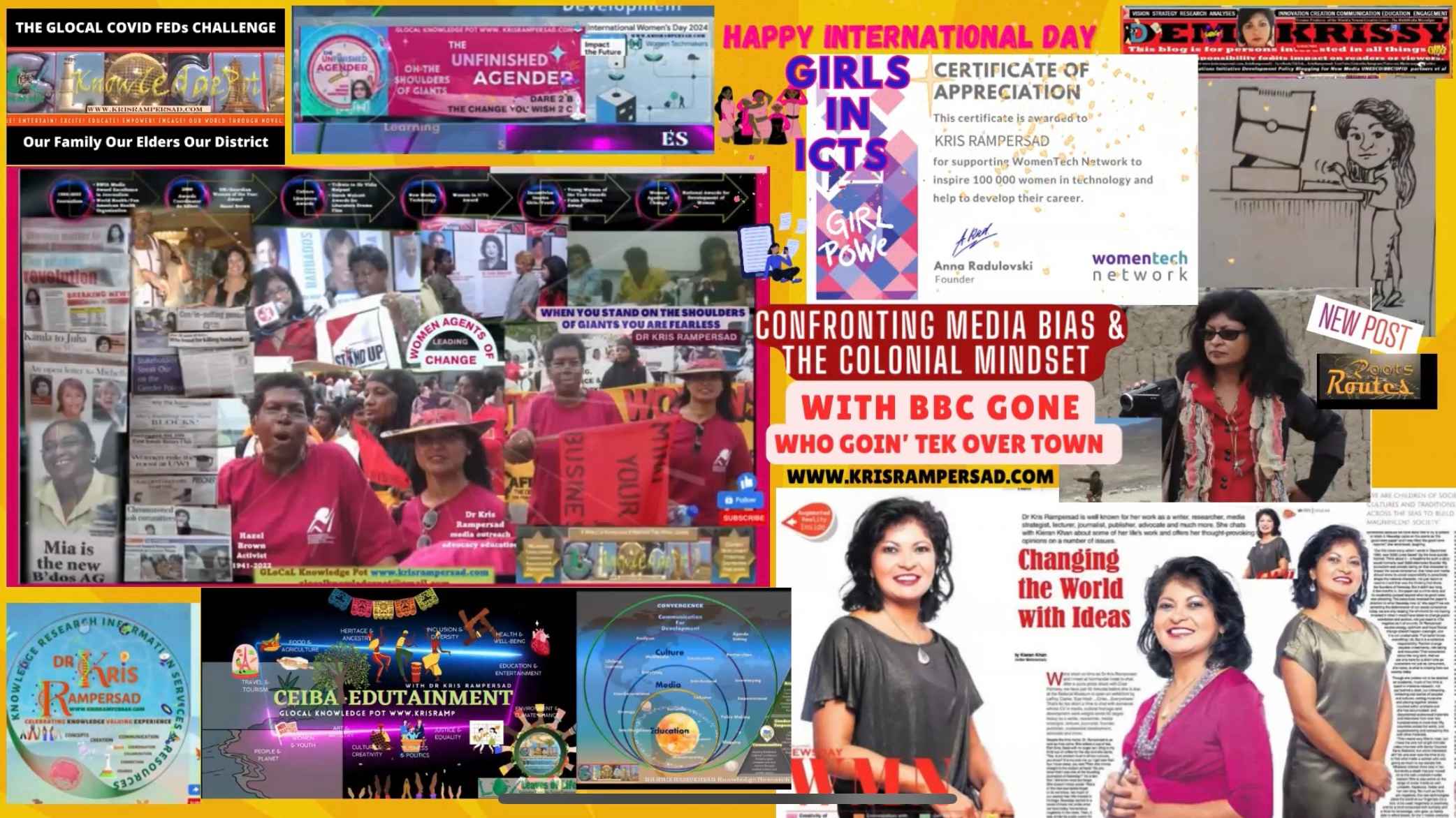 A montage of images celebrating activities to inspire girls and women in tech.