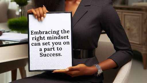 A placard showing with a write up encouraging people to have the right mindset towards life.