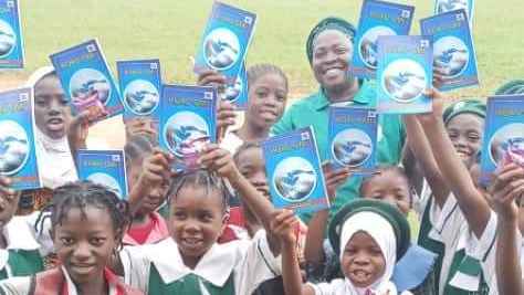 With Jss 1 Students and their Books.