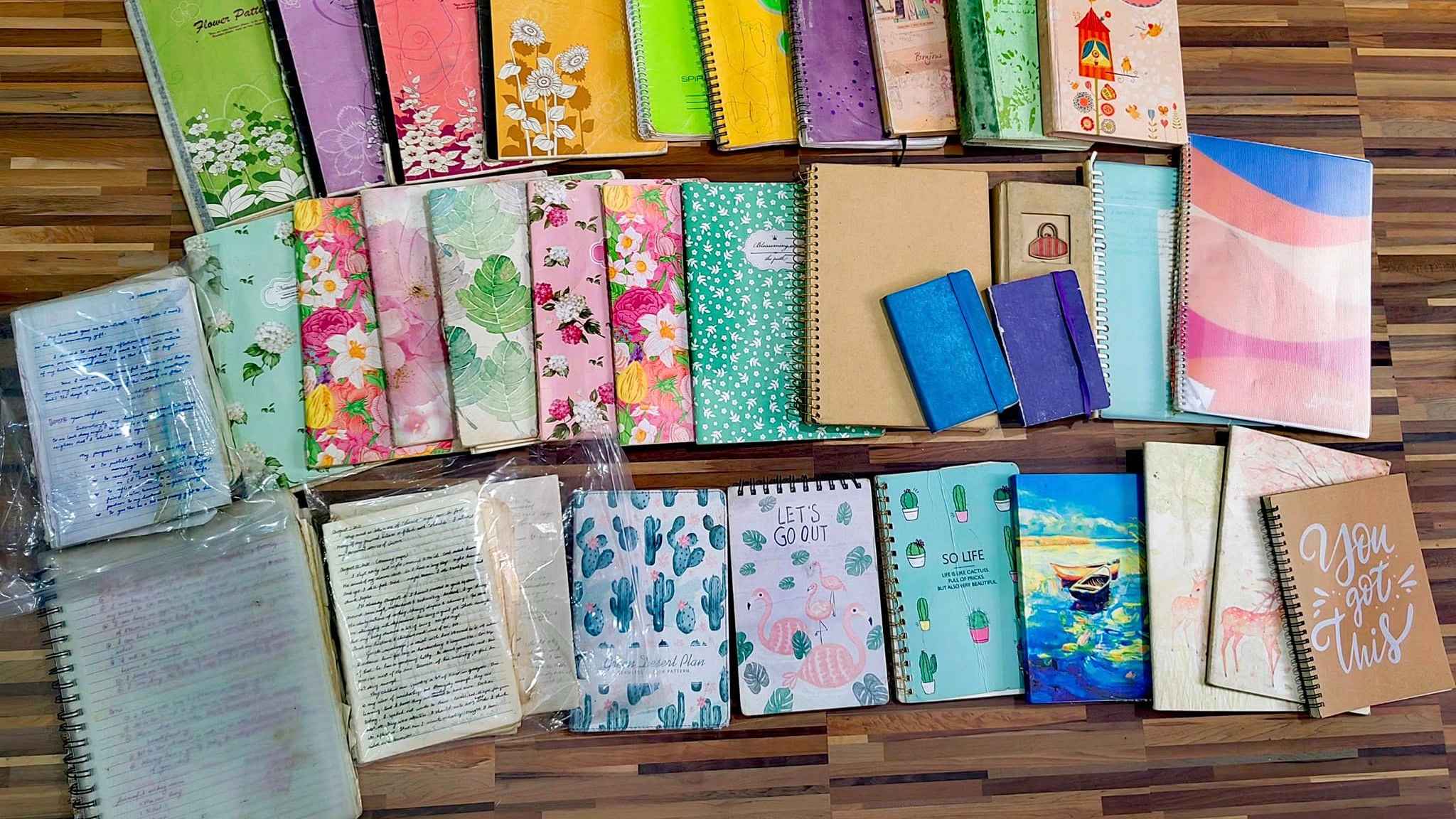 An image of some of the journals I've keep since 2007.